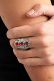Eye-Catching Cats Eye - Red Ring Paparazzi
