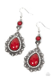 Palace Bribe - Red Earrings Paparazzi (#860)