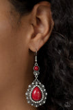 Palace Bribe - Red Earrings Paparazzi (#860)