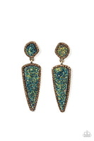 Druzy Desire - Brass Earrings Paparazzi