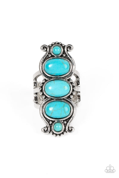 Roswell Relic - Blue Turquoise Ring Paparazzi