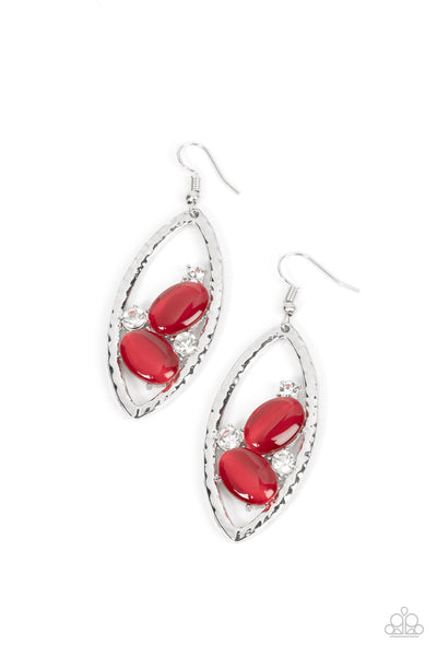 Famously Fashionable - Red Earrings Paparazzi