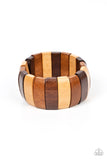 Island Grind - Multi-Colored Wooden Bracelet