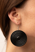 Caribbean Cymbal - Black Earrings Paparazzi