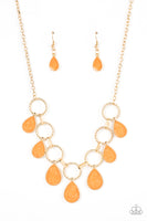 Golden Glimmer - Orange Necklace Paparazzi