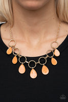 Golden Glimmer - Orange Necklace Paparazzi