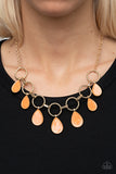 Golden Glimmer - Orange Necklace Paparazzi