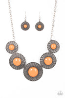 Detail Orientated - Orange Necklace Paparazzi