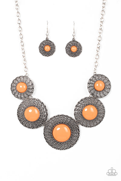 Detail Orientated - Orange Necklace Paparazzi