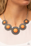 Detail Orientated - Orange Necklace Paparazzi