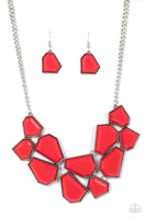 Double-DEFACED - Red Necklace Paparazzi