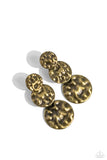 Triple Threat Texture - Brass Earrings Paparazzi