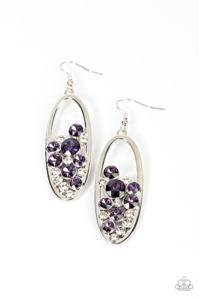 Prismatic Poker Face - Purple  Earrings Paparazzi