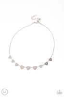 Dainty Desire - Silver Heart Choker Necklace Paparazzi