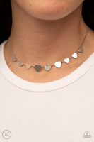 Dainty Desire - Silver Heart Choker Necklace Paparazzi