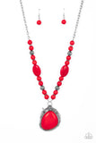 Southwest Paradise - Red Necklace Paparazzi