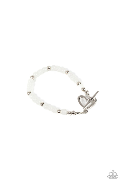 Following My Heart - White Bracelet Paparazzi