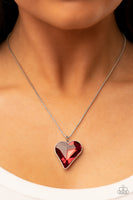 Lockdown My Heart - Red Heart Necklace Paparazzi