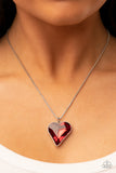 Lockdown My Heart - Red Heart Necklace Paparazzi