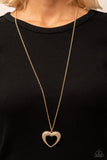 Cupid Charisma - Gold Heart Necklace Paparazzi