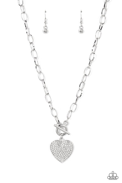 If You LUST - White Heart Necklace Paparazzi