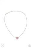 Twitterpated Twinkle - Pink Heart Necklace Paparazzi