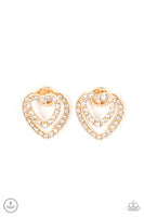 Ever Enamored - Gold Heart Earrings Paparazzi