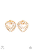 Ever Enamored - Gold Heart Earrings Paparazzi