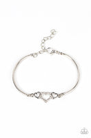 Cupids Confessions - White Heart Bracelet Paparazzi