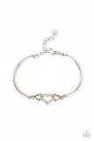 Cupids Confessions - White Heart Bracelet Paparazzi