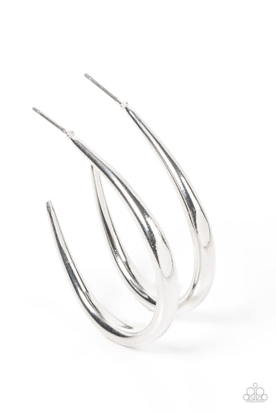 CURVE Your Appetite - Silver Earrings Paparazzi