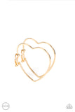 Harmonious Hearts - Gold Heart Clip-On Earrings Paparazzi