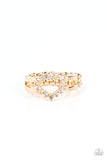 First Kisses - Gold Heart Ring Paparazzi