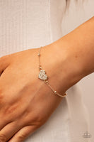 Heartachingly Adorable - Gold Heart Bracelet Paparazzi