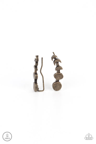 Its Just a Phase - Brass Earcrawler Earrings Paparazzi