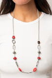 Barefoot Bohemian - Red Necklace Paparazzi