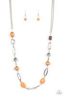 Barefoot Bohemian - Orange Necklace Paparazzi