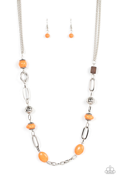 Barefoot Bohemian - Orange Necklace Paparazzi