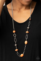 Barefoot Bohemian - Orange Necklace Paparazzi