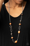 Barefoot Bohemian - Orange Necklace Paparazzi