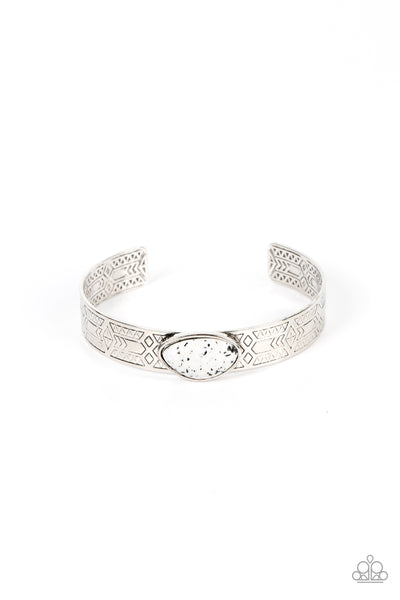 Gobi Glyphs - White Bracelet Paparazzi