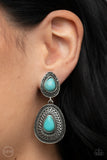 Country Soul - Blue Clip-On Earrings Paparazzi