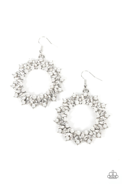 Combustible Couture - White Earrings Paparazzi