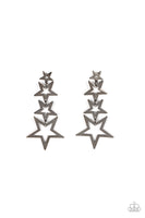 Superstar Crescendo - Black STAR Earrings Paparazzi