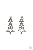 Superstar Crescendo - Black STAR Earrings Paparazzi