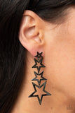 Superstar Crescendo - Black STAR Earrings Paparazzi