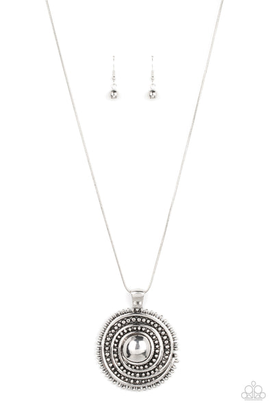 Solar Swirl - Silver Necklace Paparazzi