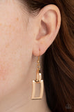 Blazing Buckles - Gold Earrings Paparazzi