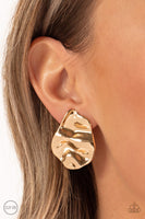 Raise the RUCHE - Gold Clip On Earrings Paparazzi