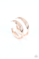 Curvy Charmer - Rose Gold Earrings Paparazzi